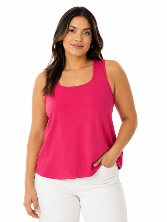 Lands' End Tops - Lands' End Womens Pink 100% Cotton Sleeveless Tank Top Plus Size 1X 16W-18W